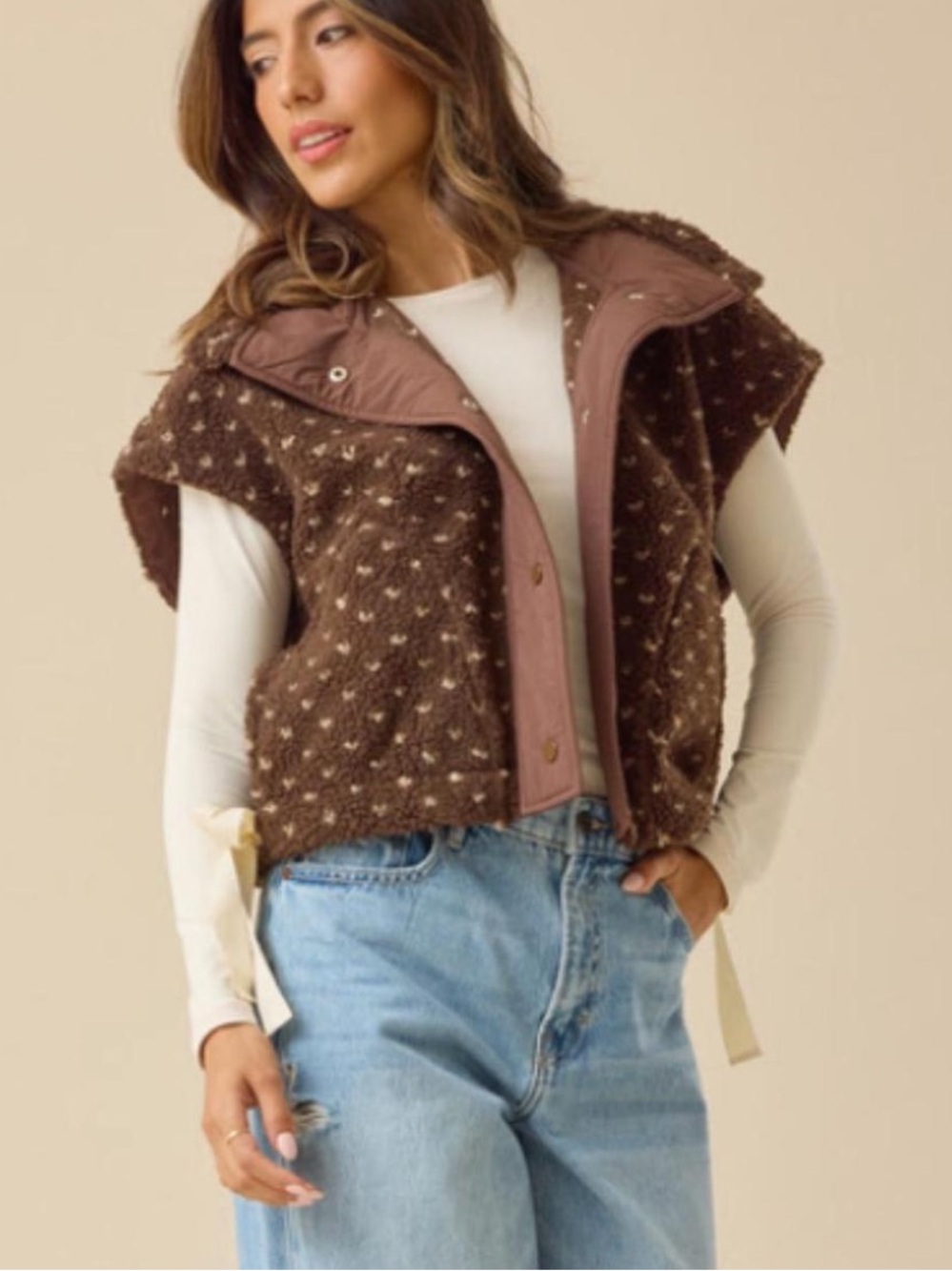 Altar’d State Brown Sherpa Vest